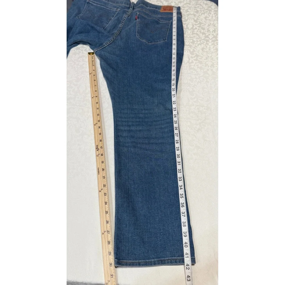Levi's 414 Classic Straight Jeans Womens 18W Blue Denim Mid Rise Casual